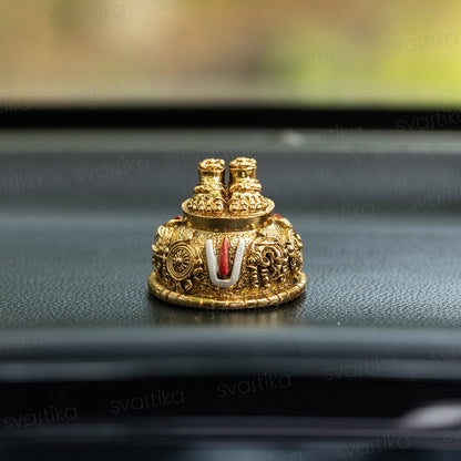 Balaji Charan with Shanku Chakra Namam – Gold Plated (2 Inch)