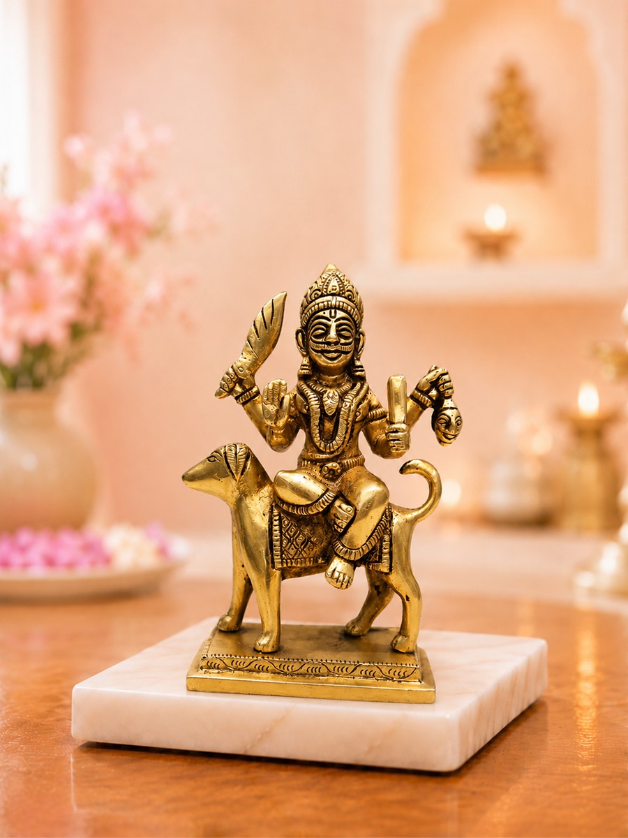 Brass Batuk Bhairav Idol for Home Protection & Dosha Nivarana