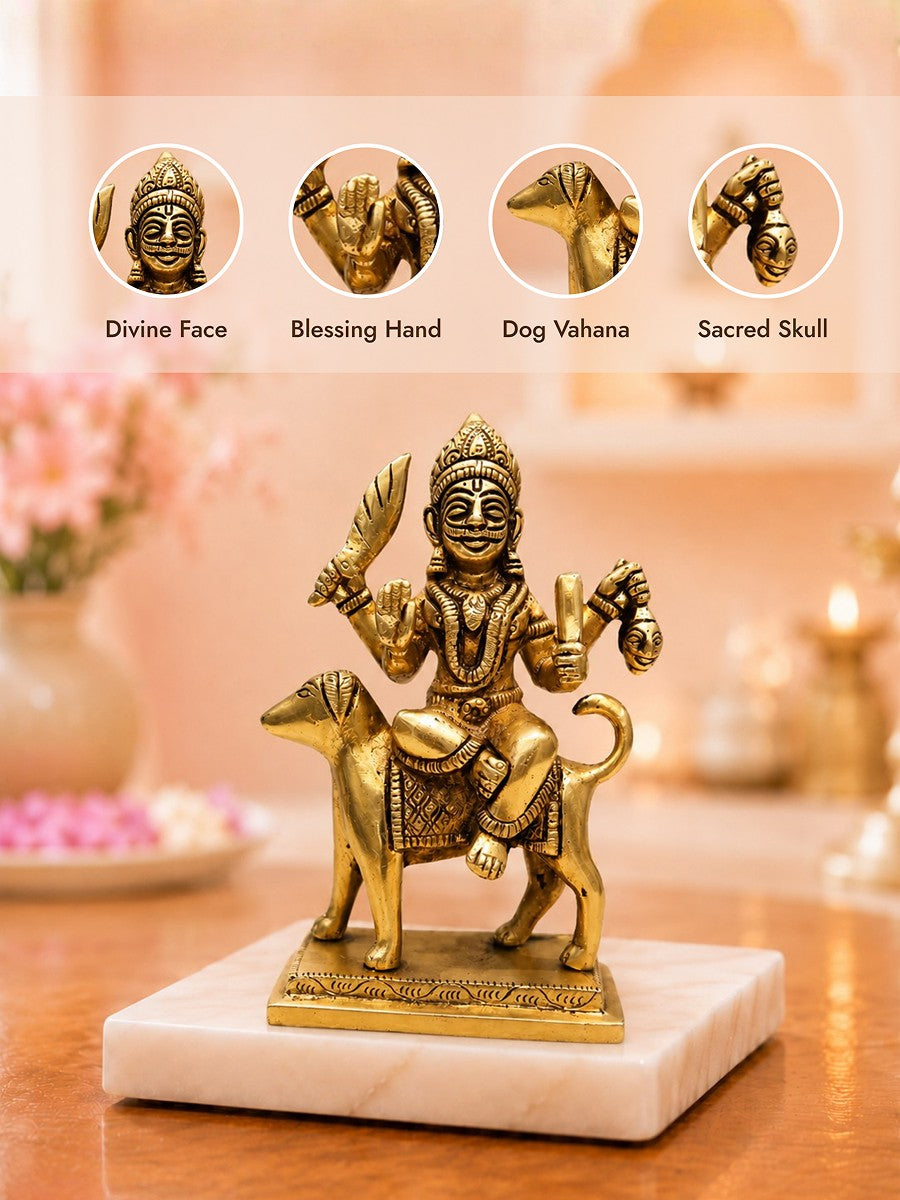 Brass Batuk Bhairav Idol for Home Protection & Dosha Nivarana