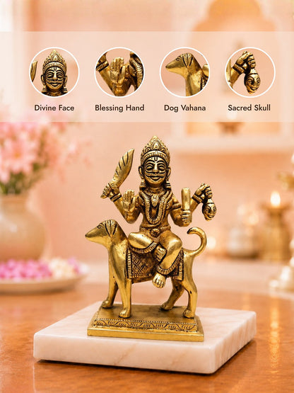 Brass Batuk Bhairav Idol for Home Protection & Dosha Nivarana