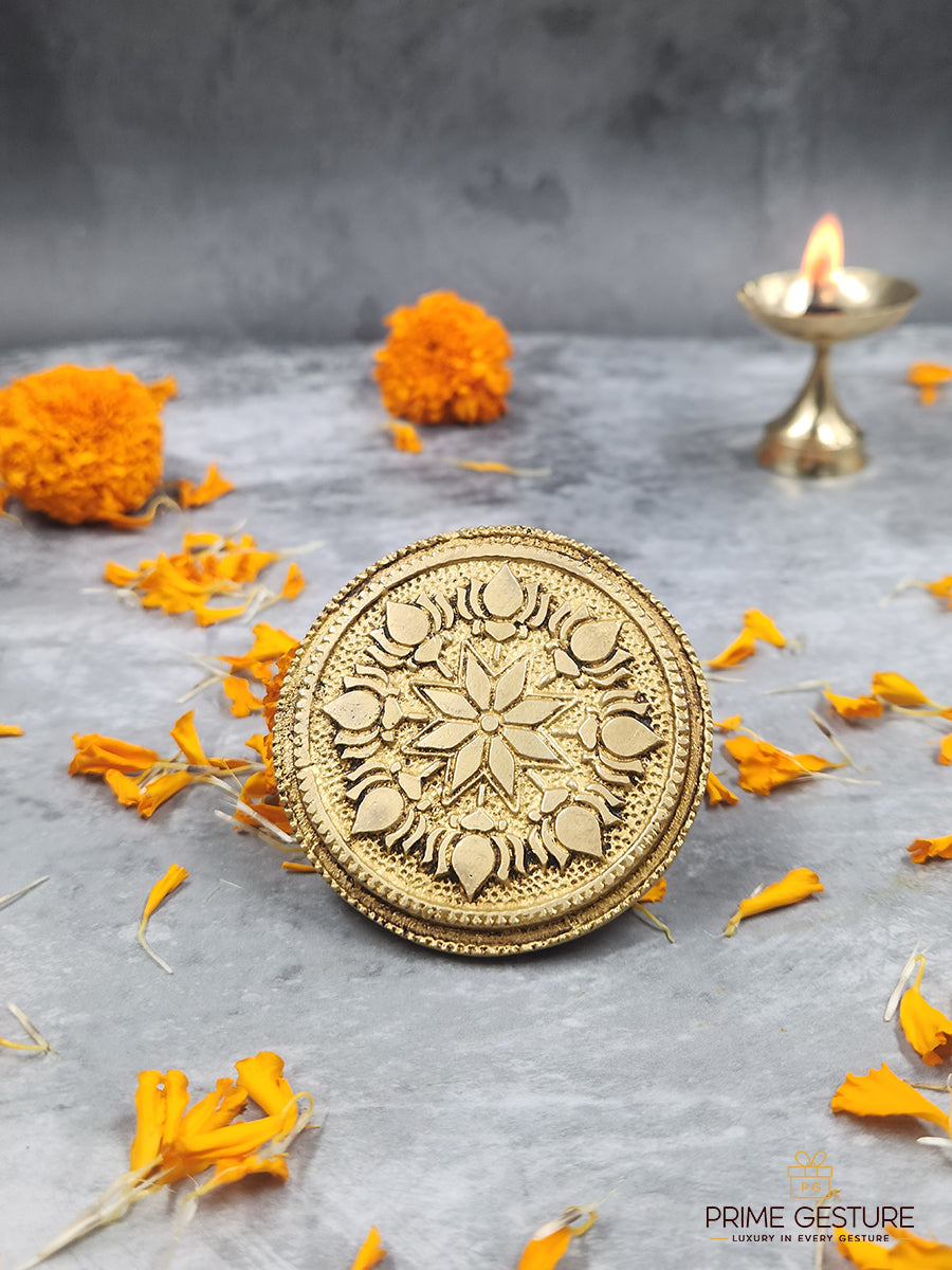 Sacred Mini‑Height Brass Chowki