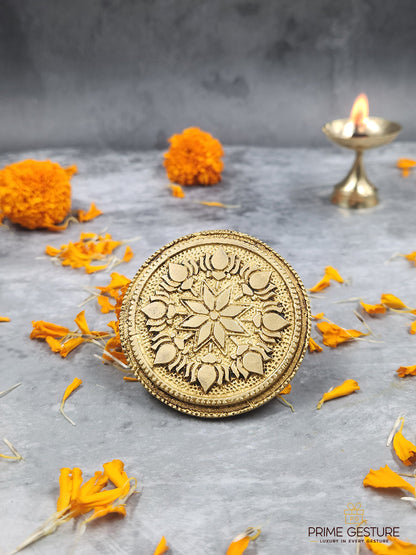Sacred Mini‑Height Brass Chowki