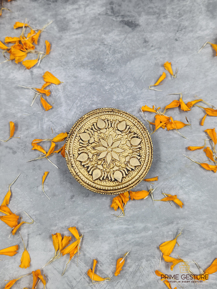 Sacred Mini‑Height Brass Chowki