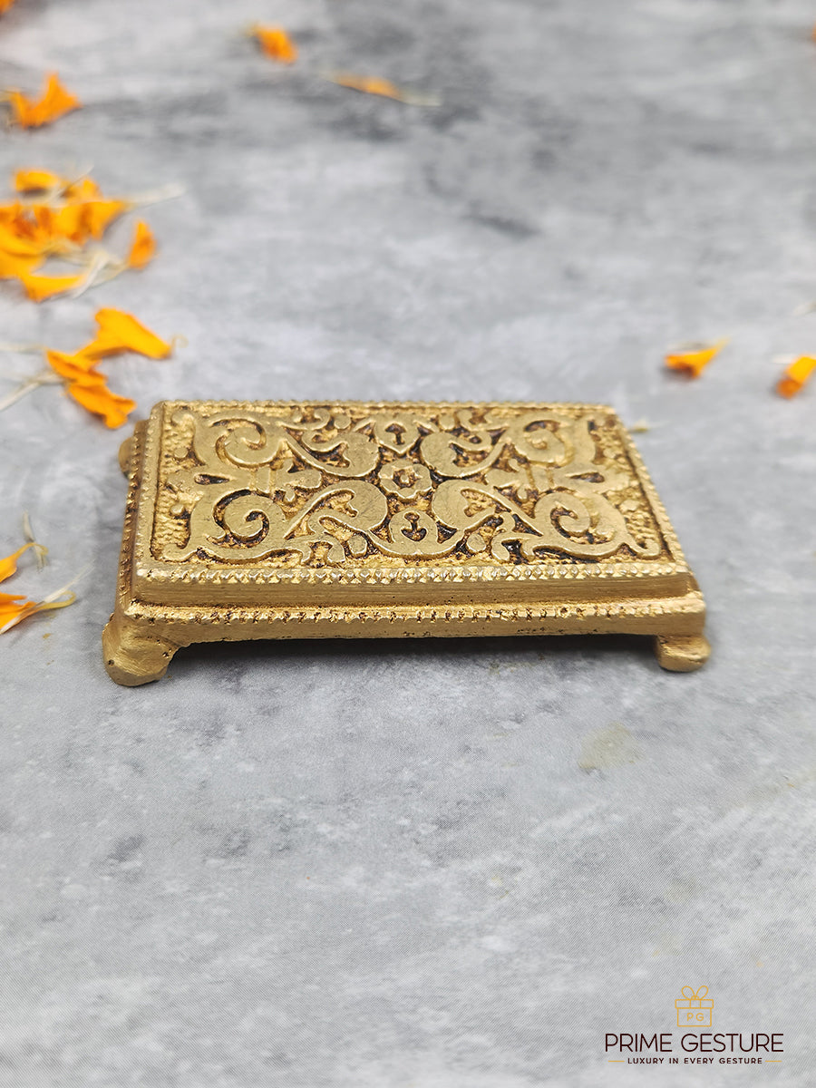 Mini‑Stature Brass Pooja Chowki