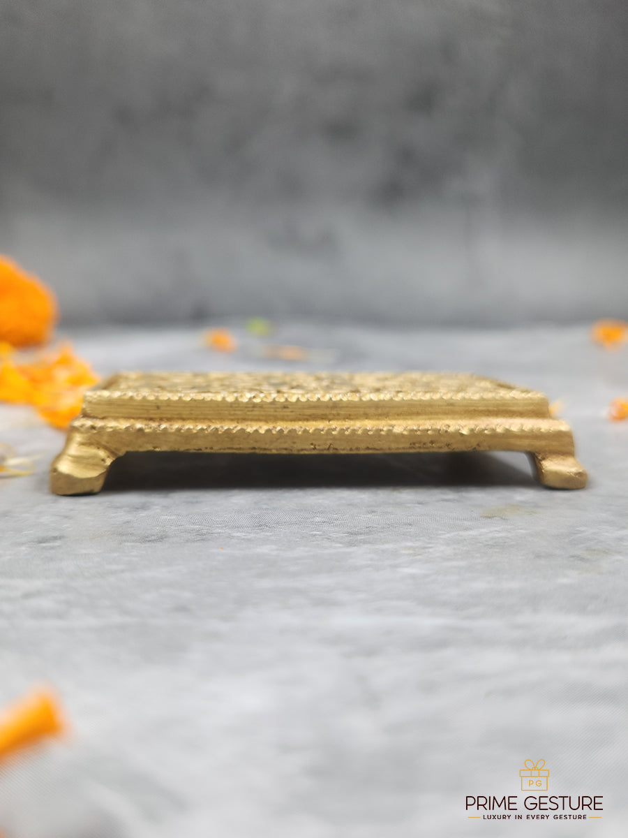 Mini‑Stature Brass Pooja Chowki