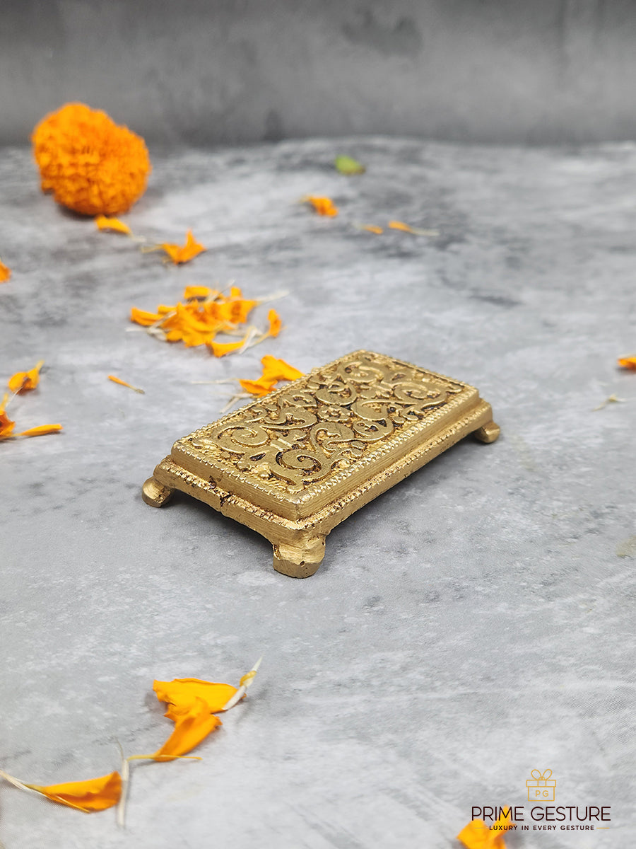 Mini‑Stature Brass Pooja Chowki