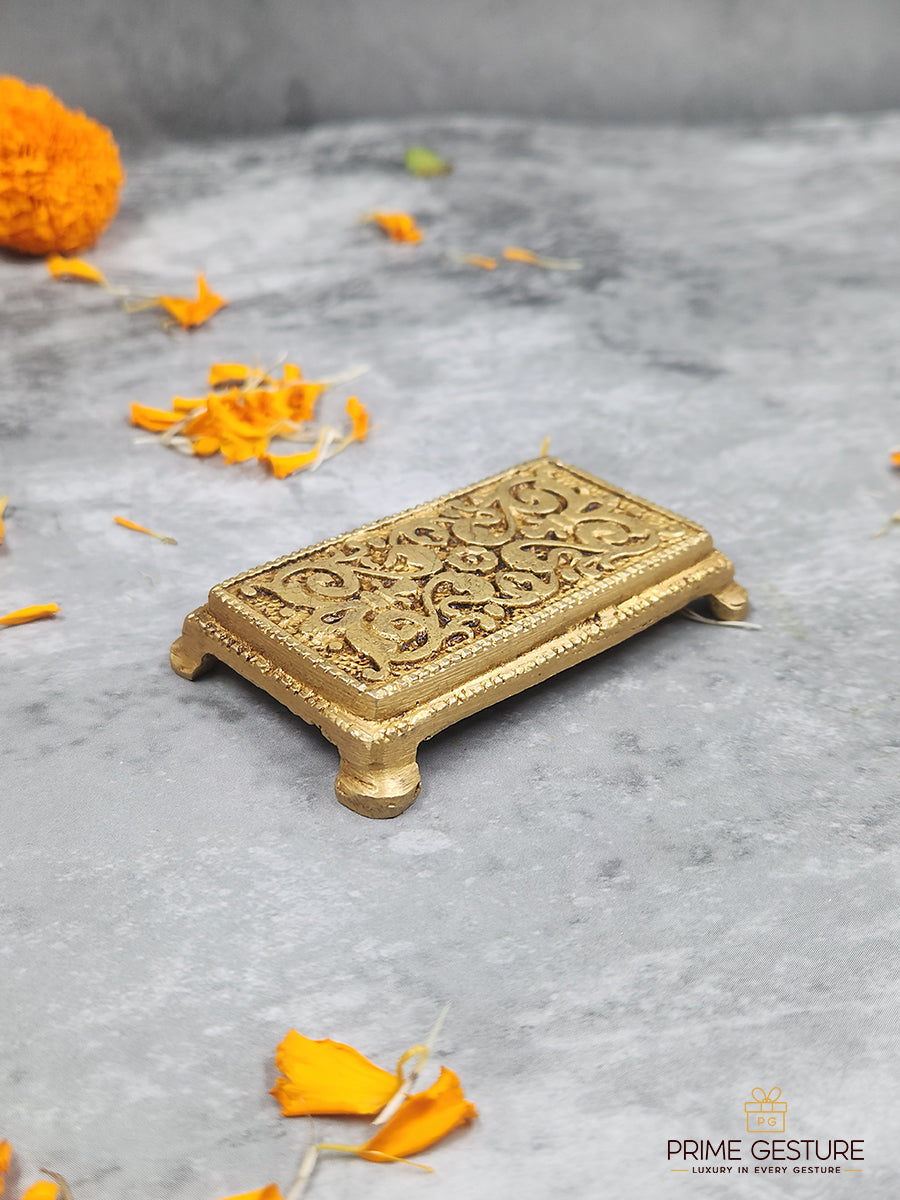 Mini‑Stature Brass Pooja Chowki