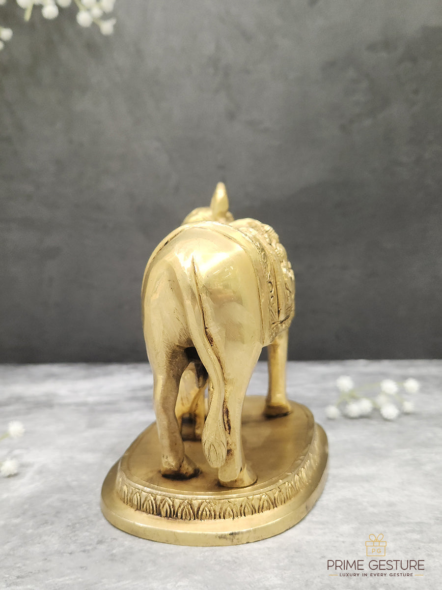 Brass Kamdhenu Cow & Calf Idol