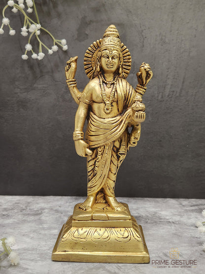 Pure Brass Dhanvantari Statue