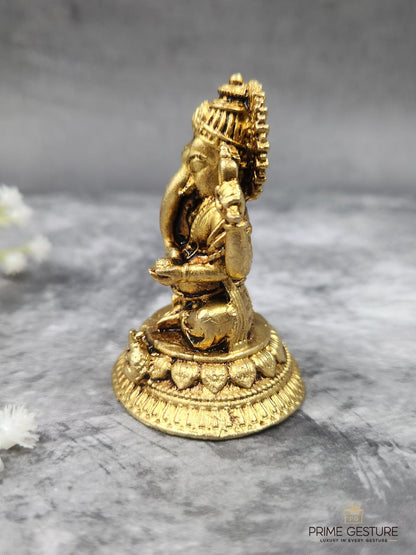 Brass Ganesh Ji Idol – Remover of Obstacles & Bringer of Clarity