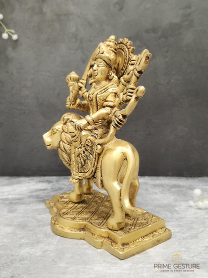 Brass Maa Durga Idol on Lion