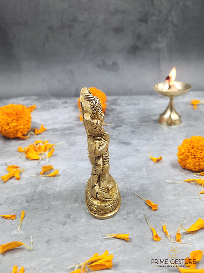 Brass Hanuman Ji Idol with Sanjeevani Mountain