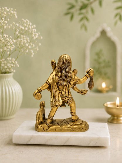 Brass Kaal Bhairav Idol with Shwan Dog for Home, Office & Vastu Protection