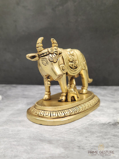 Brass Krishna Cow-Calf Idol