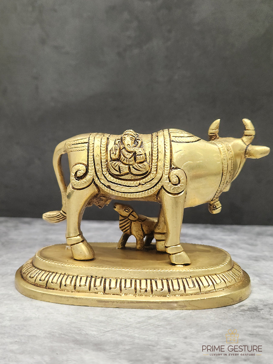 Brass Krishna Cow-Calf Idol