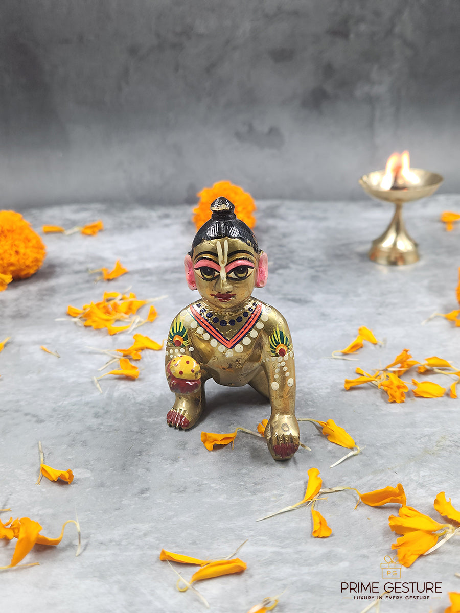 Laddu Gopal Antique Gold Finish for Home & Pooja