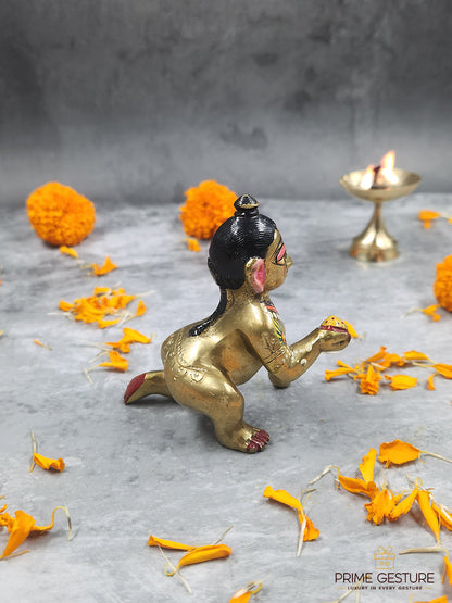 Laddu Gopal Antique Gold Finish for Home & Pooja
