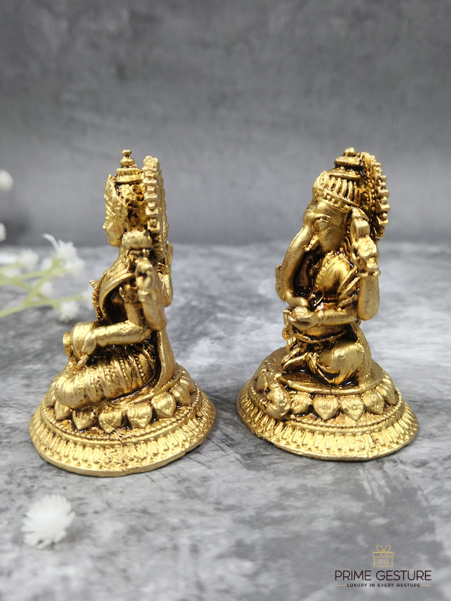Brass Lakshmi Ganesh Idol Set – Harmony of Prosperity & Wisdom