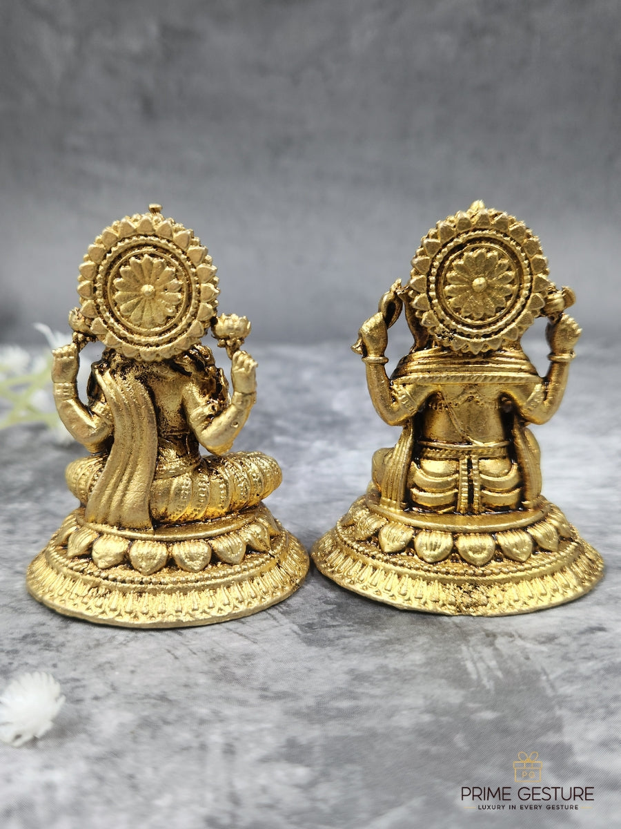 Brass Lakshmi Ganesh Idol Set – Harmony of Prosperity & Wisdom
