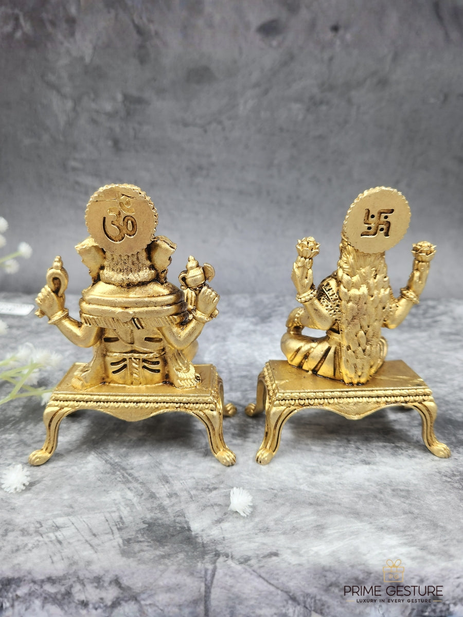 Brass Lakshmi Ganesh Chowki – A Centered Space for Daily Devotion