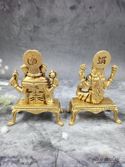 Brass Lakshmi Ganesh Chowki – A Centered Space for Daily Devotion