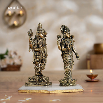 Brass Lord Balaji and Mata Lakshmi For Pooja Room - 6 Inch