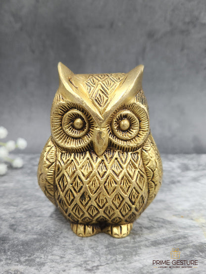 Shubh Brass Lakshmi Owl Idol