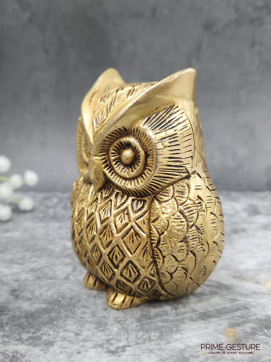 Shubh Brass Lakshmi Owl Idol