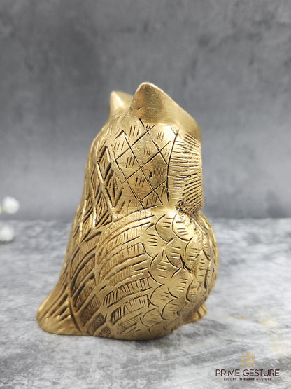 Shubh Brass Lakshmi Owl Idol