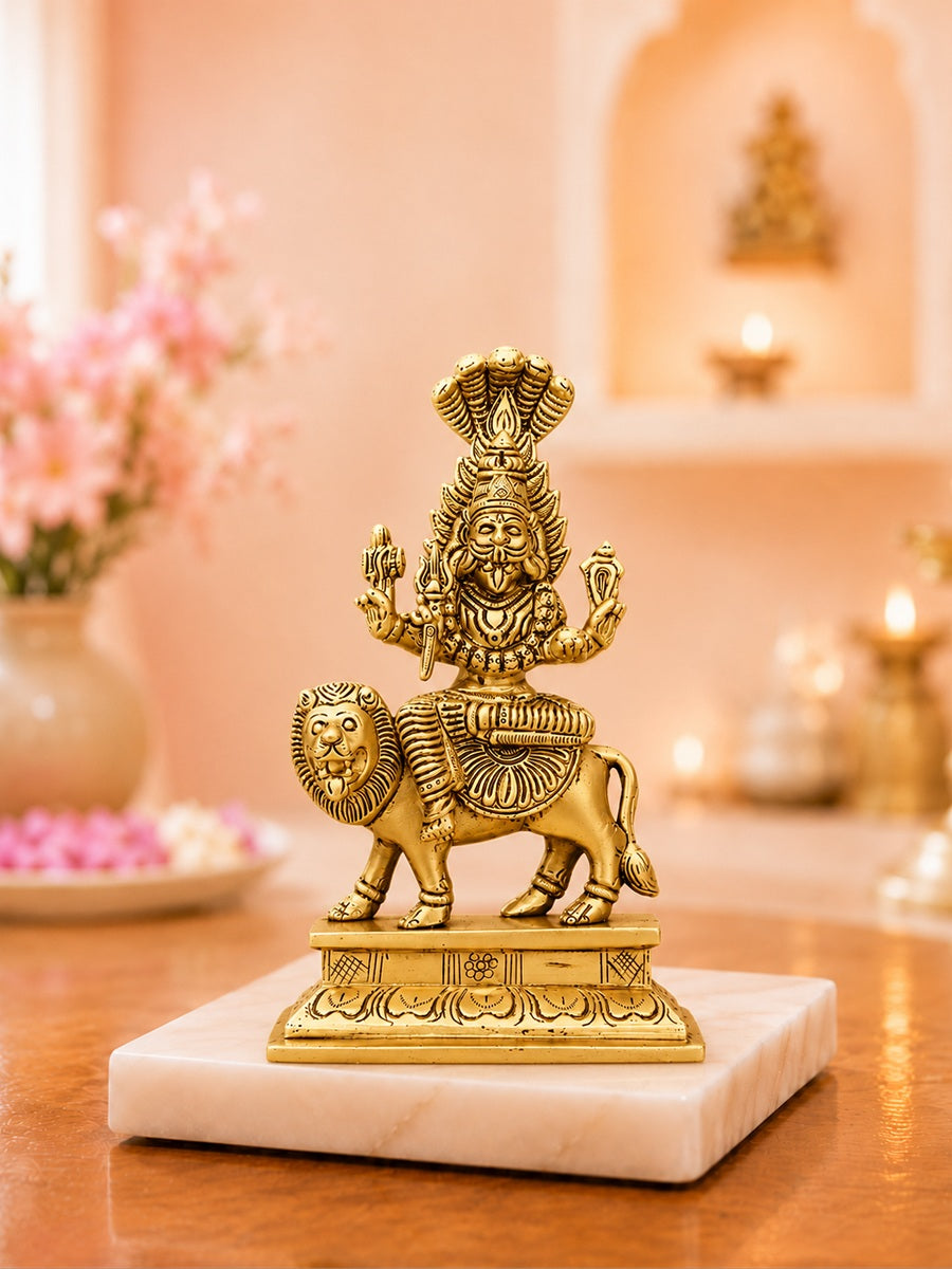 Brass Pratyangira Devi Idol for Protection & Negativity Removal