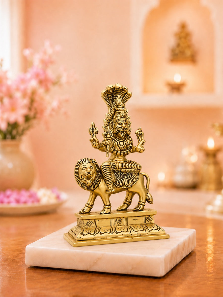 Brass Pratyangira Devi Idol for Protection & Negativity Removal