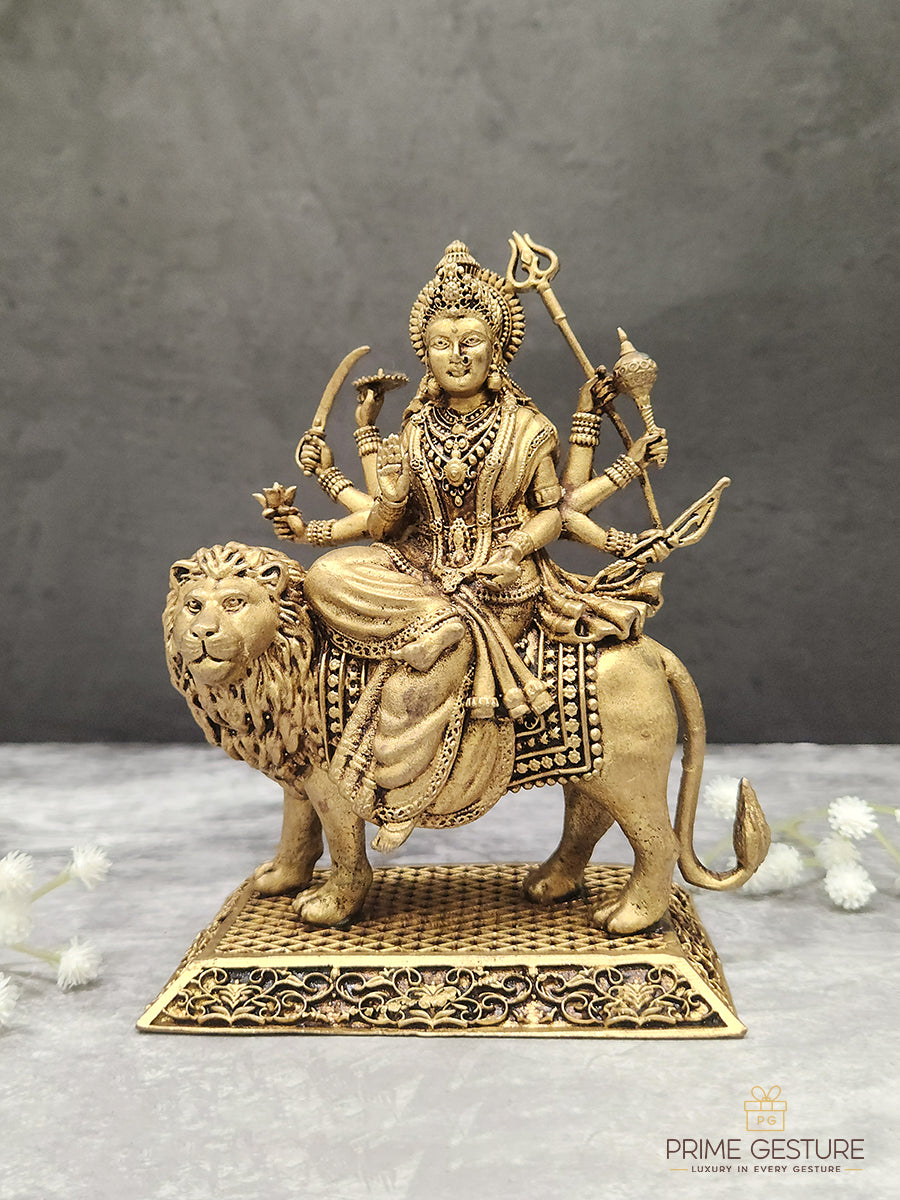 Divine Brass Sherawali Maa Idol