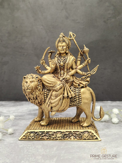 Divine Brass Sherawali Maa Idol