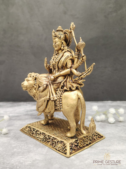 Divine Brass Sherawali Maa Idol