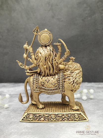 Divine Brass Sherawali Maa Idol