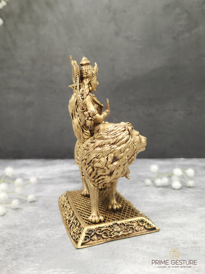 Divine Brass Sherawali Maa Idol