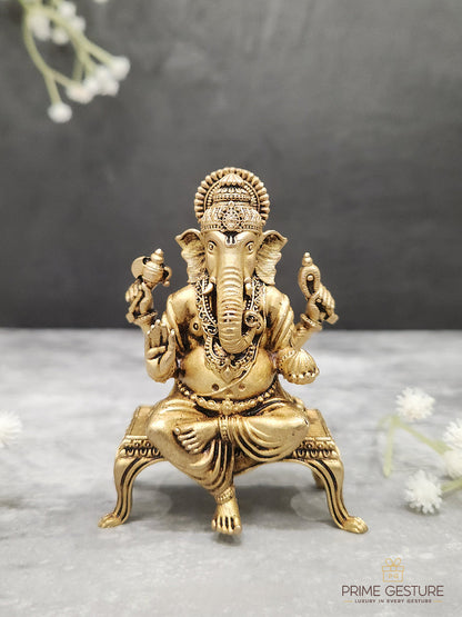 Brass Ganesh Ji Auspicious Idol
