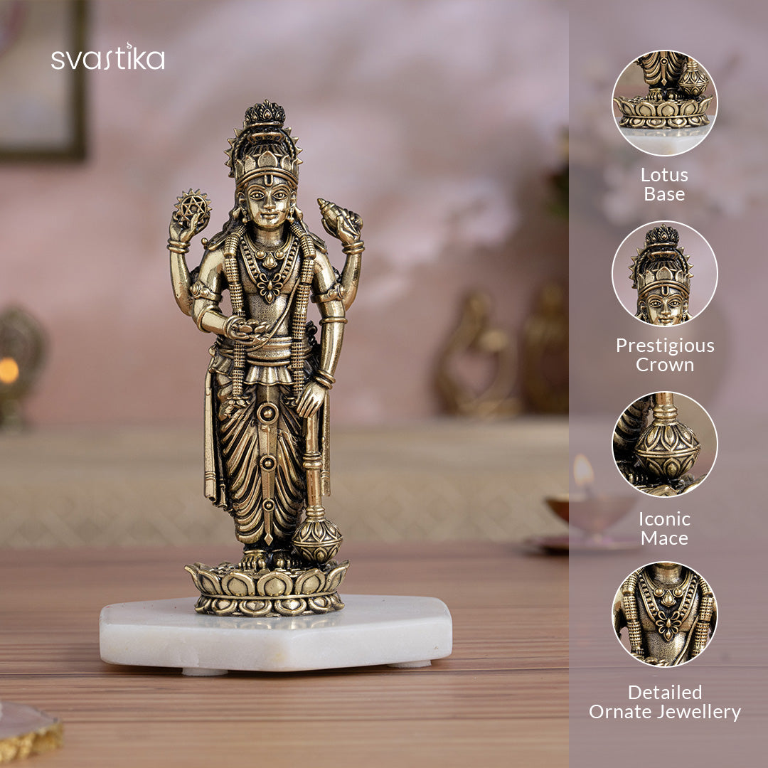 Brass Standing Lord Vishnu Murti (6 Inch)