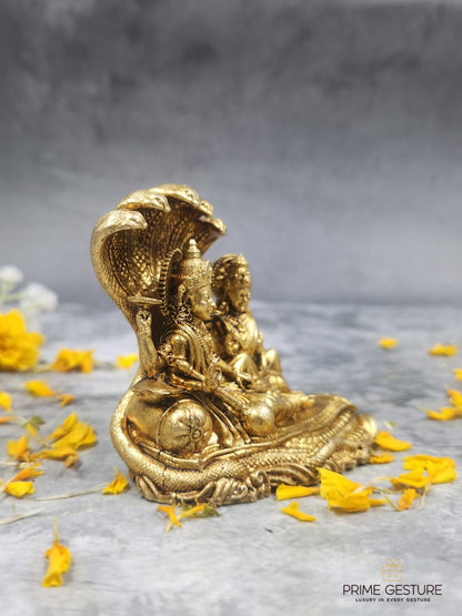 Brass Vishnu Lakshmi Idol – Protection, Prosperity & Divine Balance