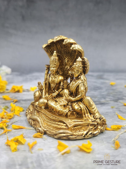 Brass Vishnu Lakshmi Idol – Protection, Prosperity & Divine Balance