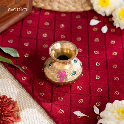 Brass Designer Meenakari Pooja Thali (10 Inch)