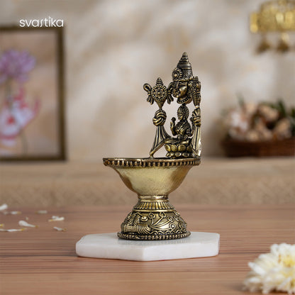 Brass Tirupati Balaji Lakshmi Divine Diya (5.5 Inch)