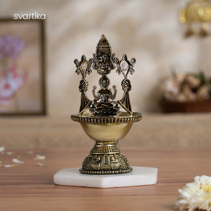 Brass Tirupati Balaji Lakshmi Divine Diya (5.5 Inch)