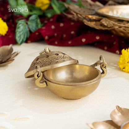 Brass Loban Burner (Incense Burner) (4 Inch)