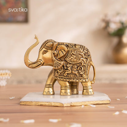 Brass Elephant Statue (4 Inch)