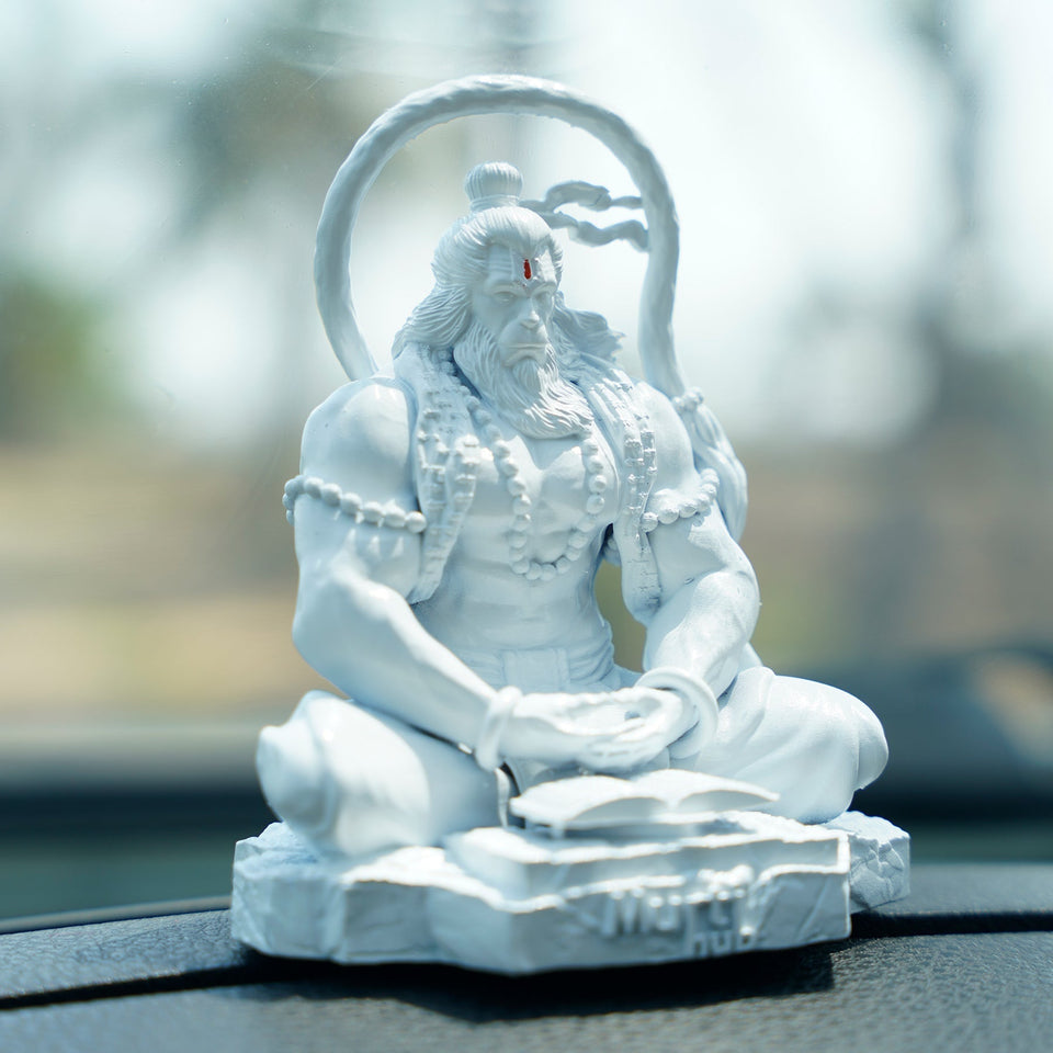 Pavan Sut Hanuman Ji — The Road Guardian | Matte Finish | Seated Blessing Idol for Car Dashboard
