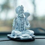 Lord Hanuman Ji — Seated Blessing Idol | Copper Gold Finish | Car Dashboard