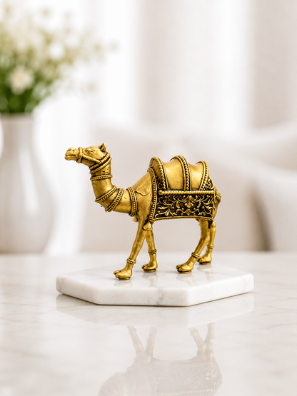 Camel Antique Gold Finish Showpiece for Home and Office Decor
