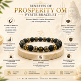 Om Pyrite Lava Bracelet