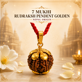 7 Mukhi Rudraksha Pendent Golden